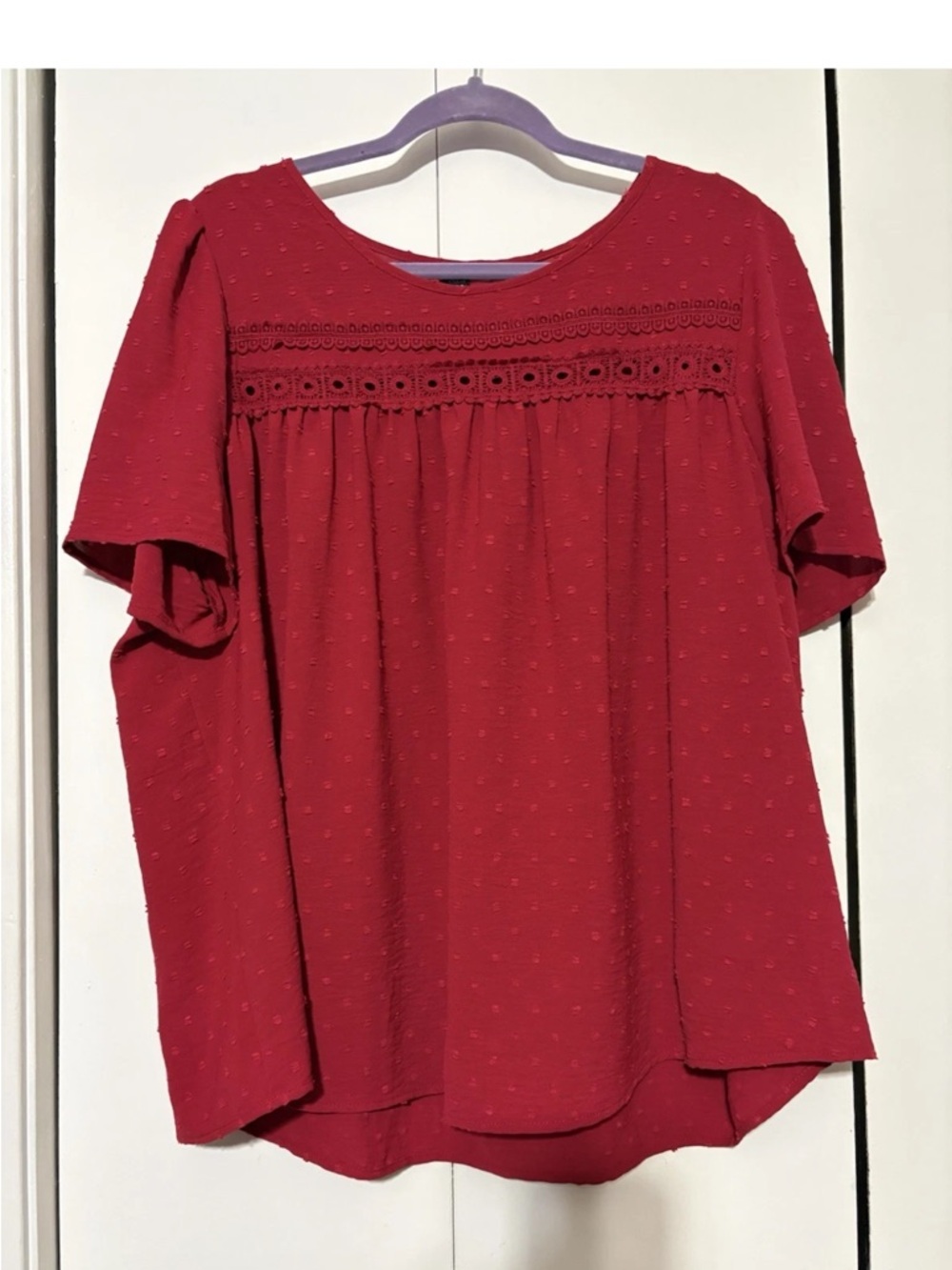 SHEIN CURVE 3X Plus Size Blouse/Top –Nice Color & Quality - Ruby Red Shirt